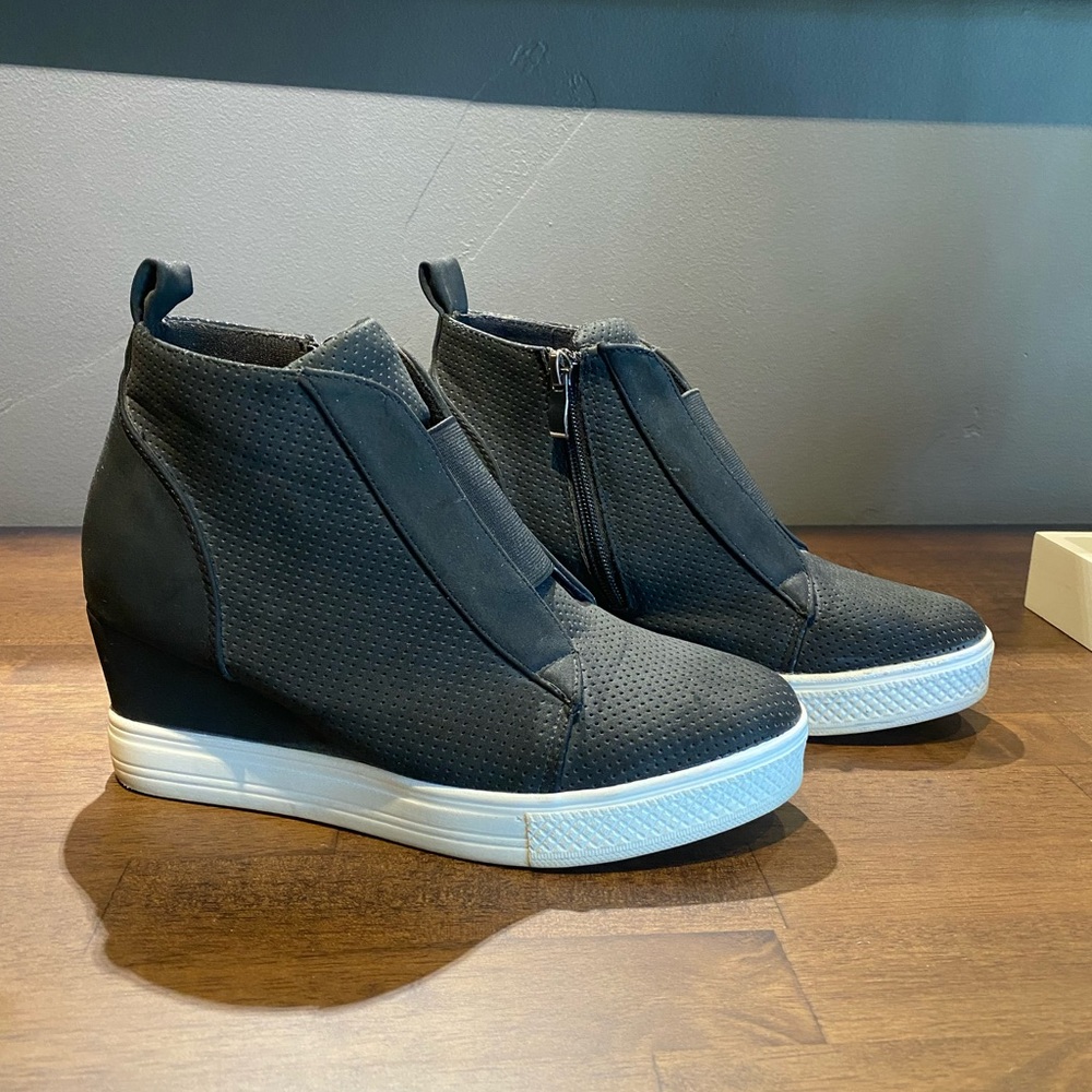 Black Wedge Ankle Boots